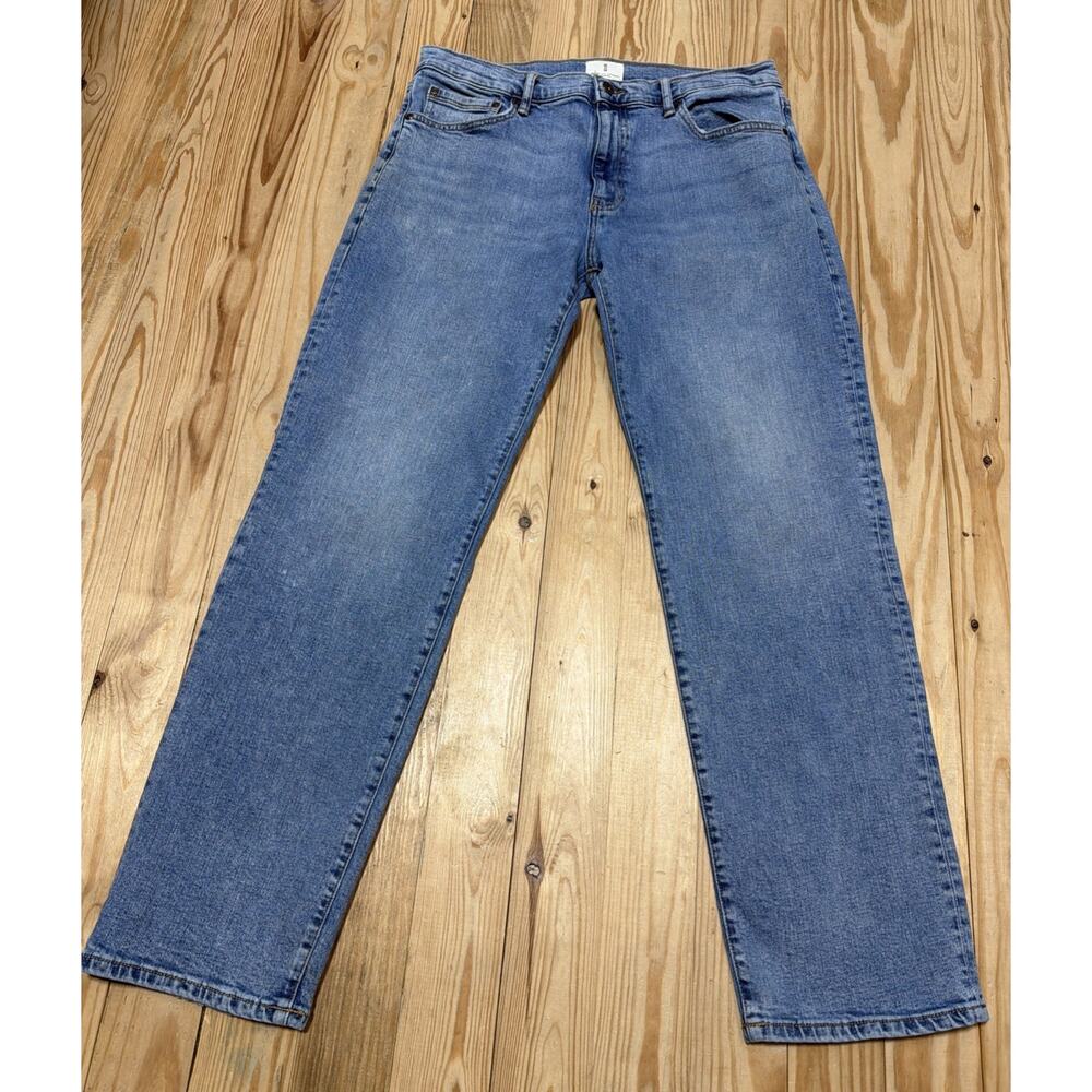 Mutual Weave Jeans Men's 34x32 Medium Blue Denim The Relaxed Cotton Stretch